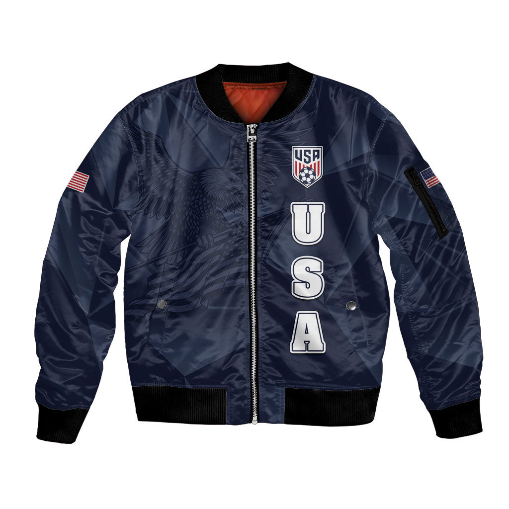 Custom United States Soccer 2026 Sleeve Zip Bomber Jacket USA Eagle Simple Style