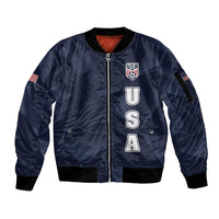 Custom United States Soccer 2026 Sleeve Zip Bomber Jacket USA Eagle Simple Style