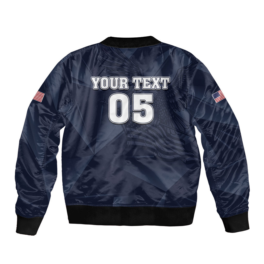 Custom United States Soccer 2026 Sleeve Zip Bomber Jacket USA Eagle Simple Style