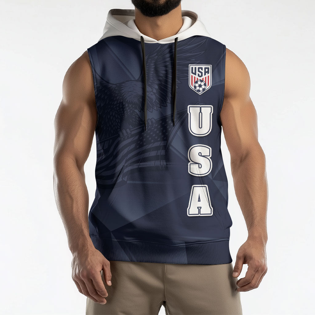 Custom United States Soccer 2026 Sleeveless Hoodie USA Eagle Simple Style