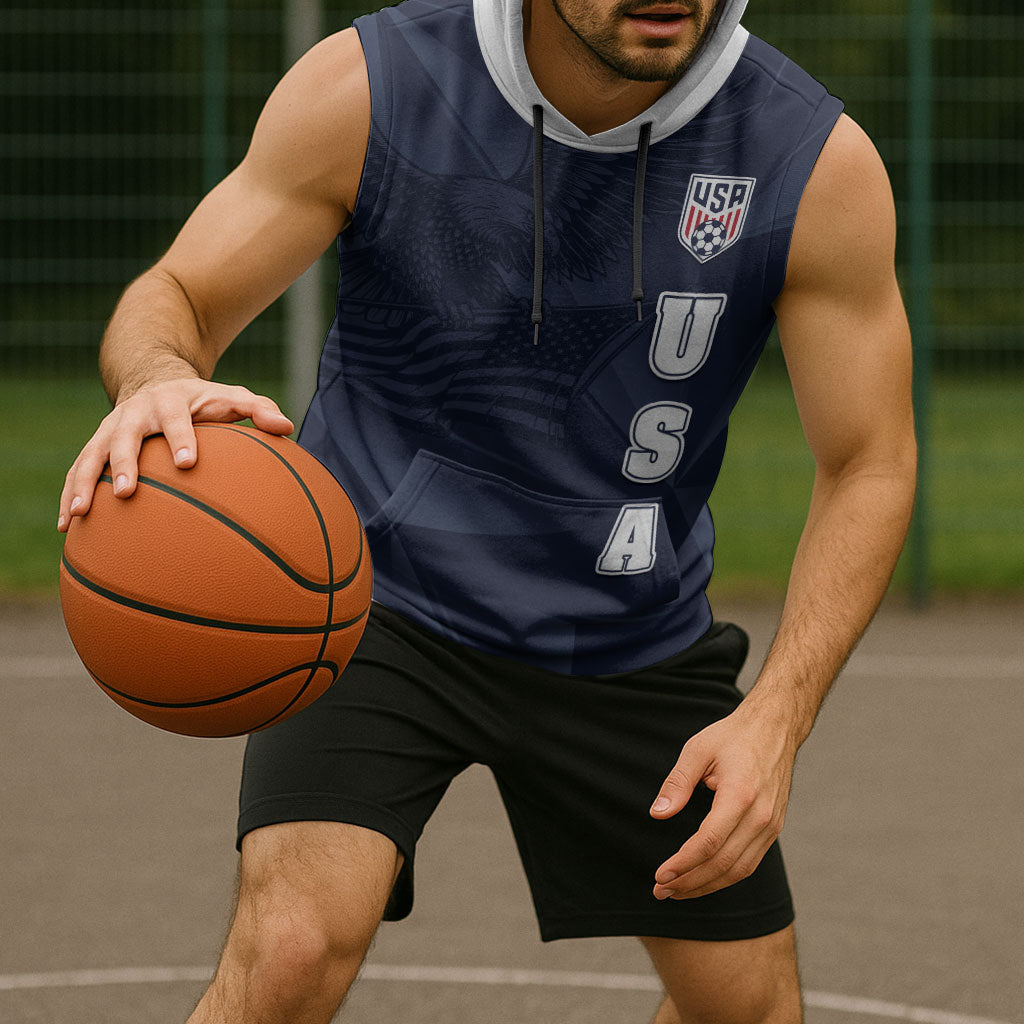 Custom United States Soccer 2026 Sleeveless Hoodie USA Eagle Simple Style