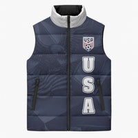 Custom United States Soccer 2026 Sleeveless Puffer Jacket USA Eagle Simple Style