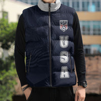 Custom United States Soccer 2026 Sleeveless Puffer Jacket USA Eagle Simple Style