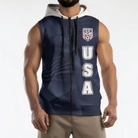 Custom United States Soccer 2026 Sleeveless Zip Hoodie USA Eagle Simple Style