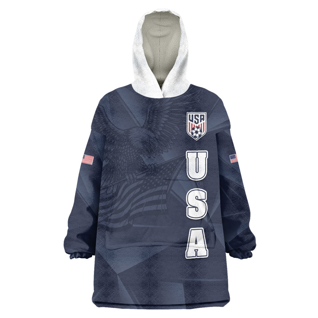 Custom United States Soccer 2026 Wearable Blanket Hoodie USA Eagle Simple Style