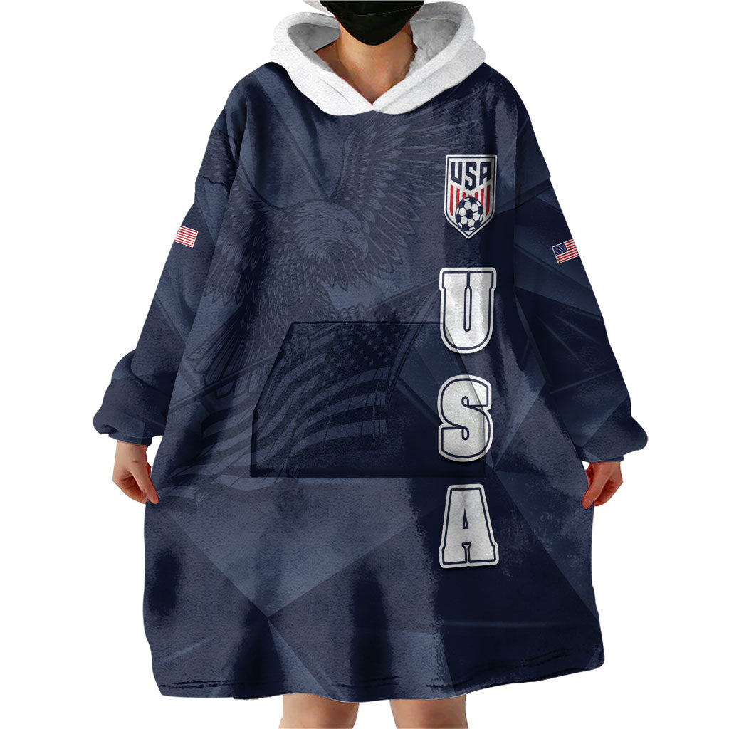 Custom United States Soccer 2026 Wearable Blanket Hoodie USA Eagle Simple Style