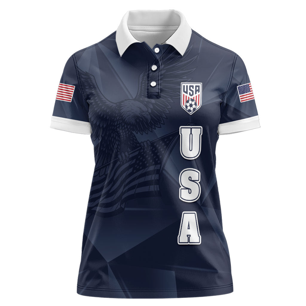 Custom United States Soccer 2026 Women Polo Shirt USA Eagle Simple Style