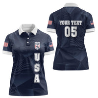 Custom United States Soccer 2026 Women Polo Shirt USA Eagle Simple Style