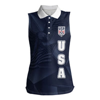 Custom United States Soccer 2026 Women Sleeveless Polo Shirt USA Eagle Simple Style
