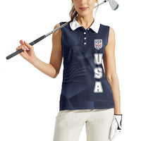 Custom United States Soccer 2026 Women Sleeveless Polo Shirt USA Eagle Simple Style