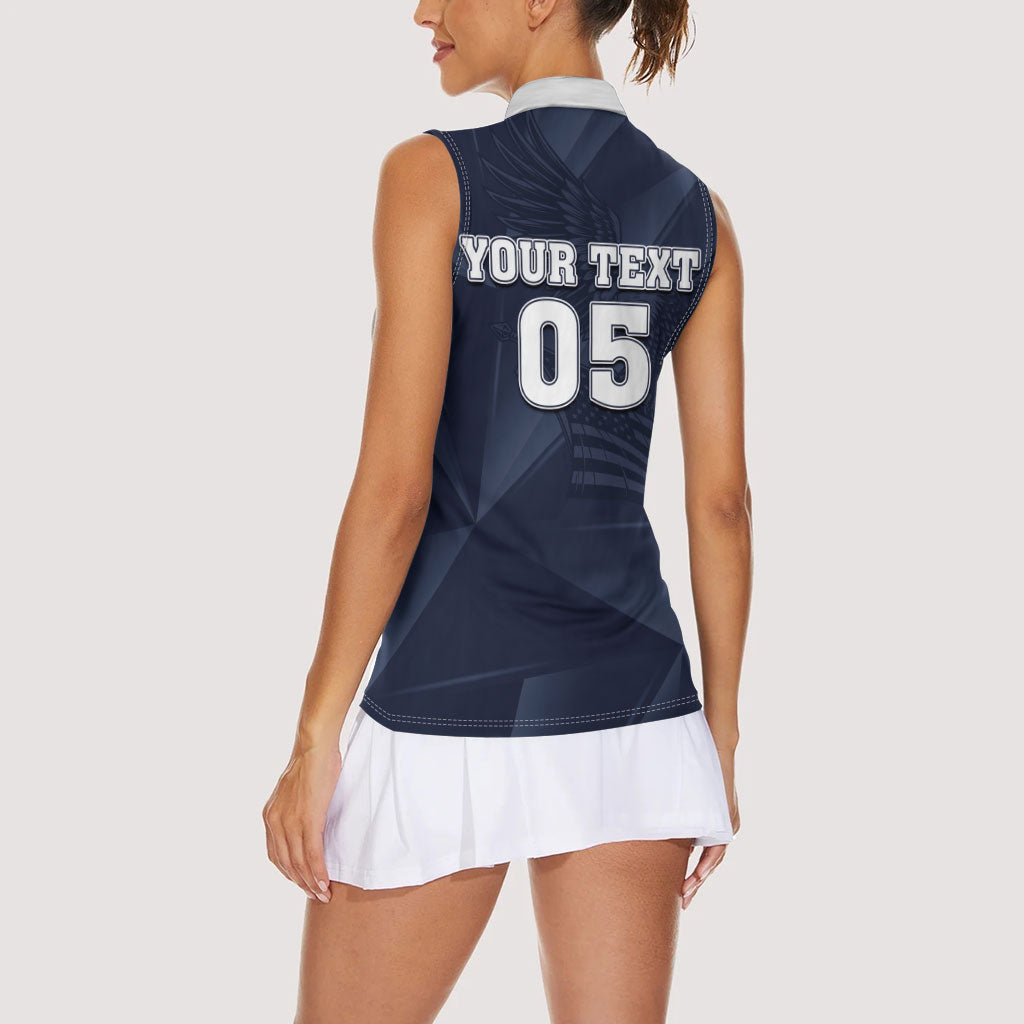 Custom United States Soccer 2026 Women Sleeveless Polo Shirt USA Eagle Simple Style