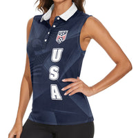 Custom United States Soccer 2026 Women Sleeveless Polo Shirt USA Eagle Simple Style