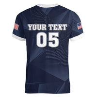 Custom United States Soccer 2026 Women V-Neck T-Shirt USA Eagle Simple Style