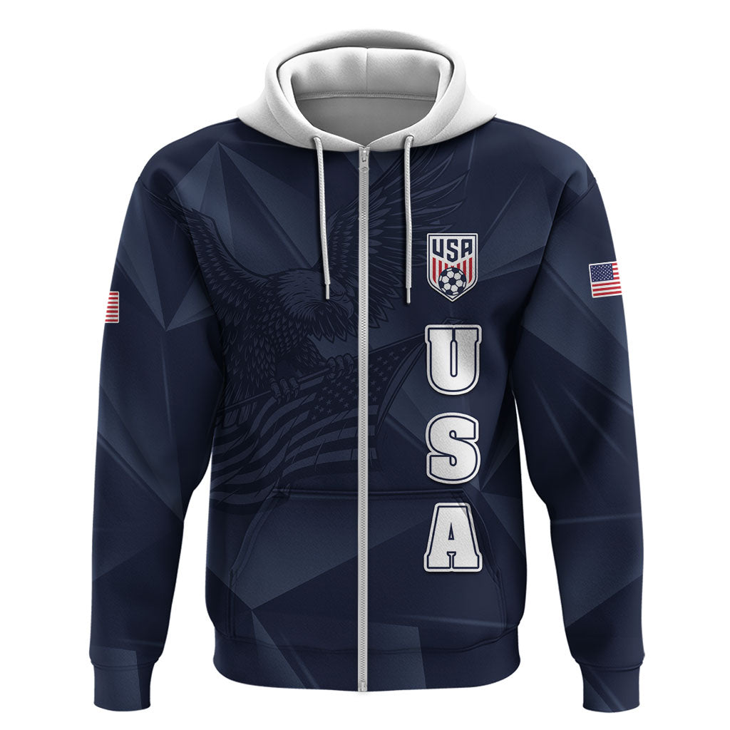 Custom United States Soccer 2026 Zip Hoodie USA Eagle Simple Style
