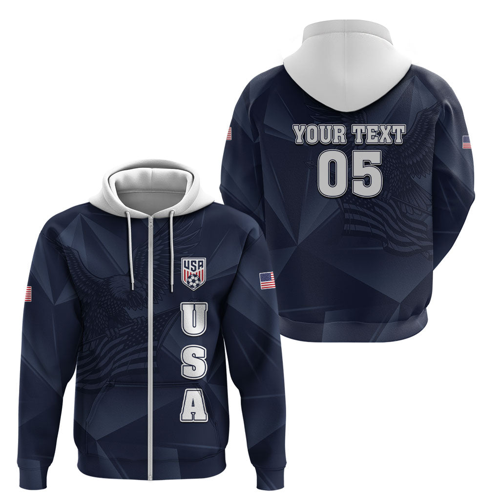 Custom United States Soccer 2026 Zip Hoodie USA Eagle Simple Style
