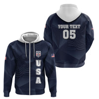 Custom United States Soccer 2026 Zip Hoodie USA Eagle Simple Style
