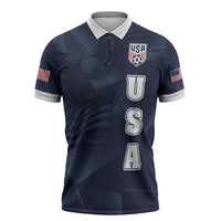 Custom United States Soccer 2026 Zipper Polo Shirt USA Eagle Simple Style