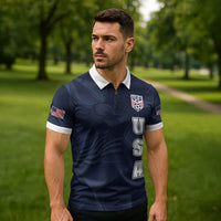 Custom United States Soccer 2026 Zipper Polo Shirt USA Eagle Simple Style