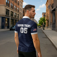 Custom United States Soccer 2026 Zipper Polo Shirt USA Eagle Simple Style