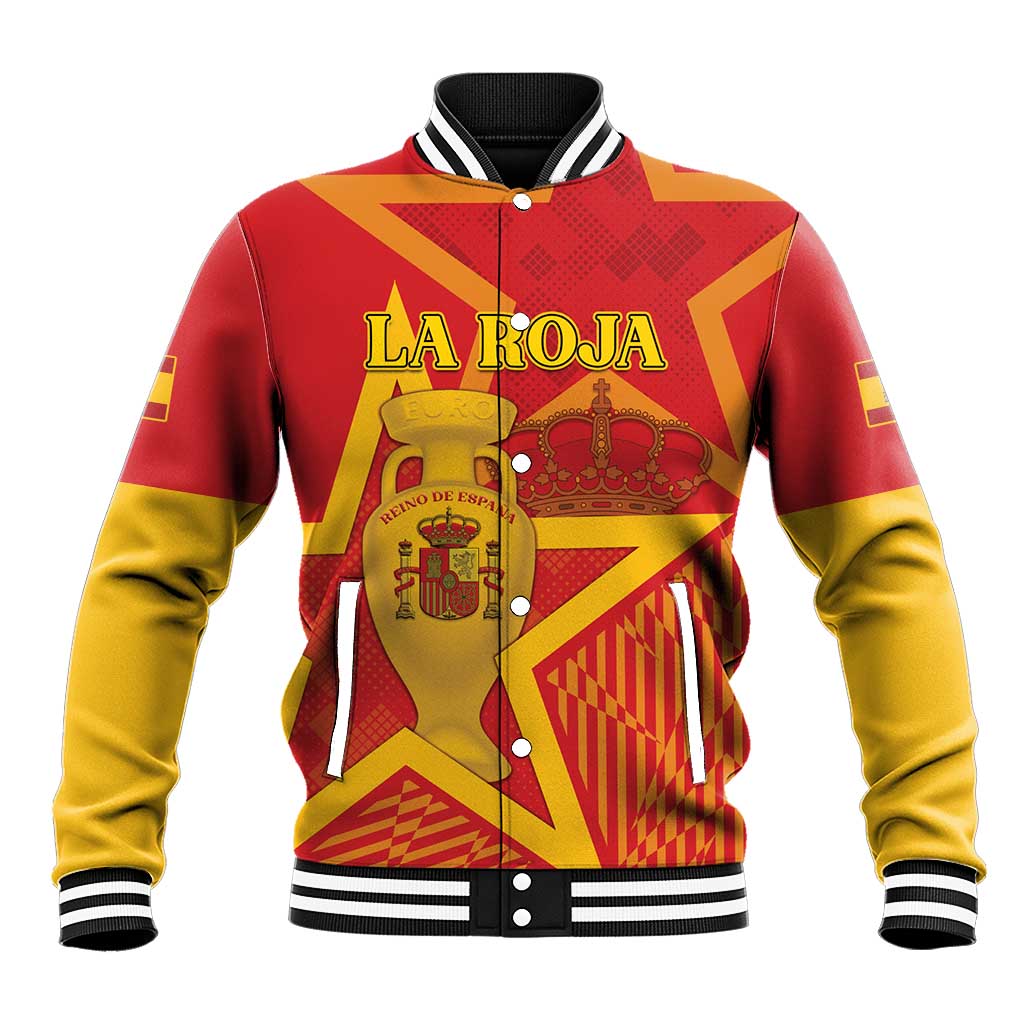 Custom Spain 2024 Football Baseball Jacket La Roja Reigns Supreme LT05 - Wonder Print Shop