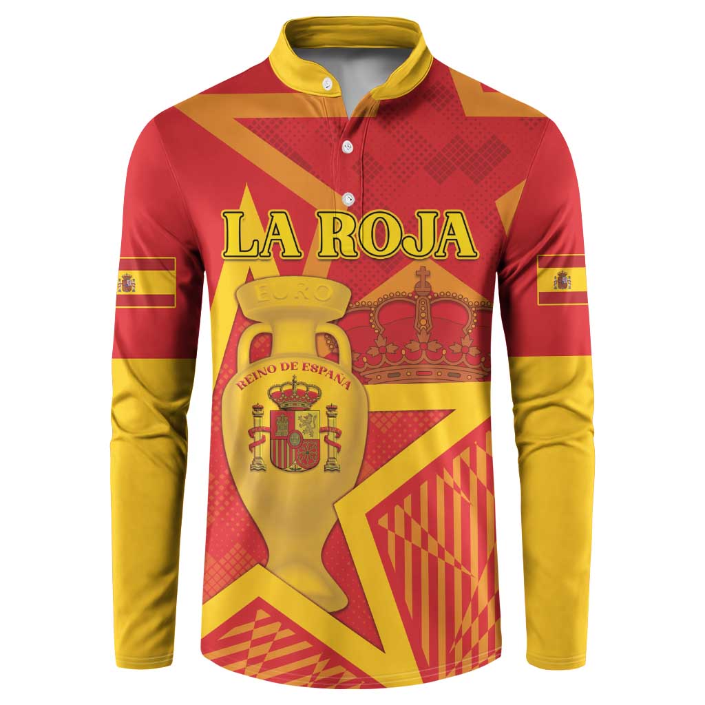 Custom Spain 2024 Football Button Sweatshirt La Roja Reigns Supreme LT05 - Wonder Print Shop