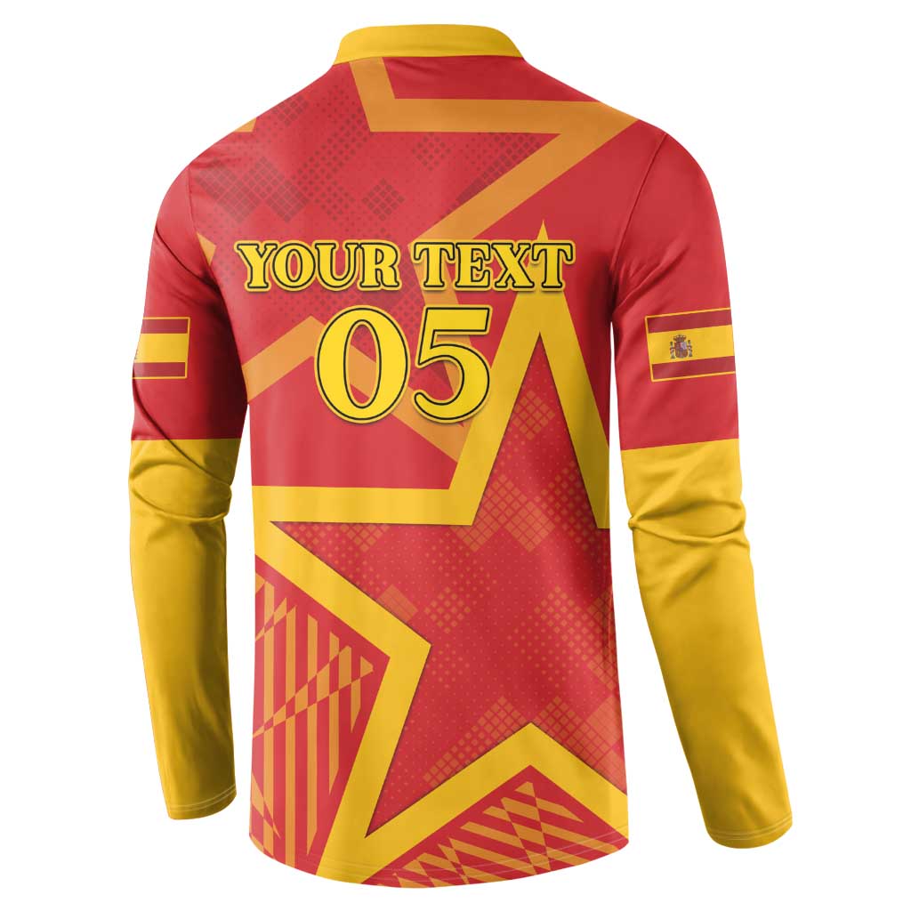 Custom Spain 2024 Football Button Sweatshirt La Roja Reigns Supreme LT05 - Wonder Print Shop