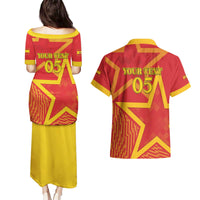 Custom Spain 2024 Football Couples Matching Puletasi and Hawaiian Shirt La Roja Reigns Supreme LT05 - Wonder Print Shop