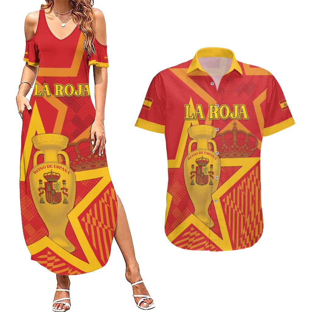 Custom Spain 2024 Football Couples Matching Summer Maxi Dress and Hawaiian Shirt La Roja Reigns Supreme LT05 - Wonder Print Shop
