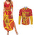 Custom Spain 2024 Football Couples Matching Summer Maxi Dress and Long Sleeve Button Shirt La Roja Reigns Supreme LT05 - Wonder Print Shop