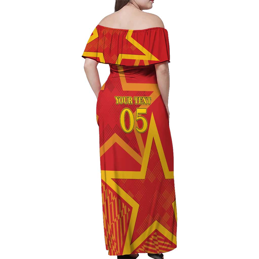 Custom Spain 2024 Football Family Matching Off Shoulder Maxi Dress and Hawaiian Shirt La Roja Reigns Supreme LT05 - Wonder Print Shop