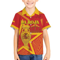 Custom Spain 2024 Football Family Matching Off Shoulder Maxi Dress and Hawaiian Shirt La Roja Reigns Supreme LT05 - Wonder Print Shop