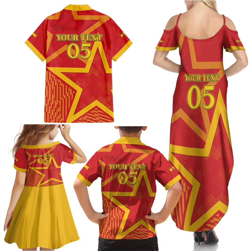 Custom Spain 2024 Football Family Matching Summer Maxi Dress and Hawaiian Shirt La Roja Reigns Supreme LT05 - Wonder Print Shop