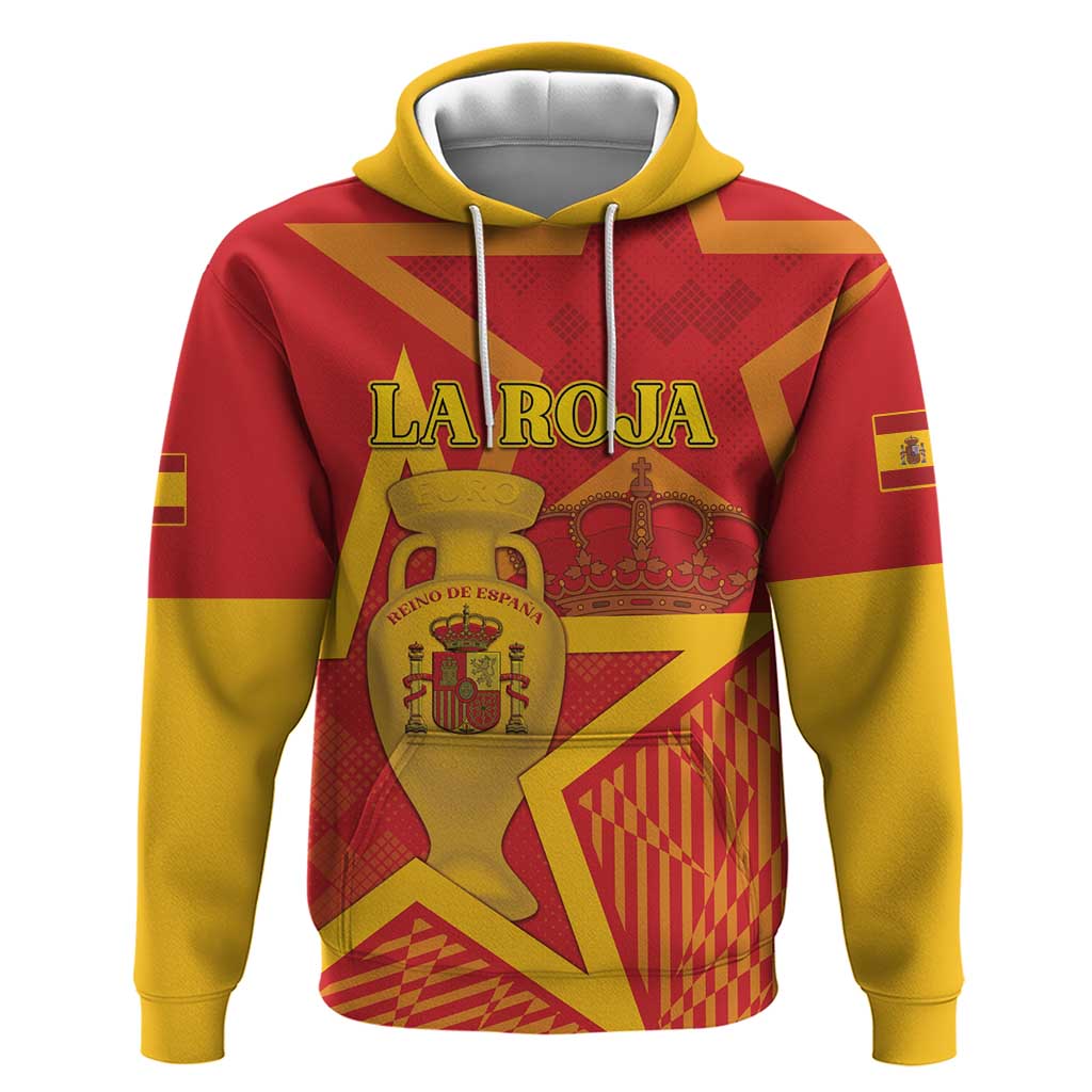 Custom Spain 2024 Football Hoodie La Roja Reigns Supreme LT05 - Wonder Print Shop