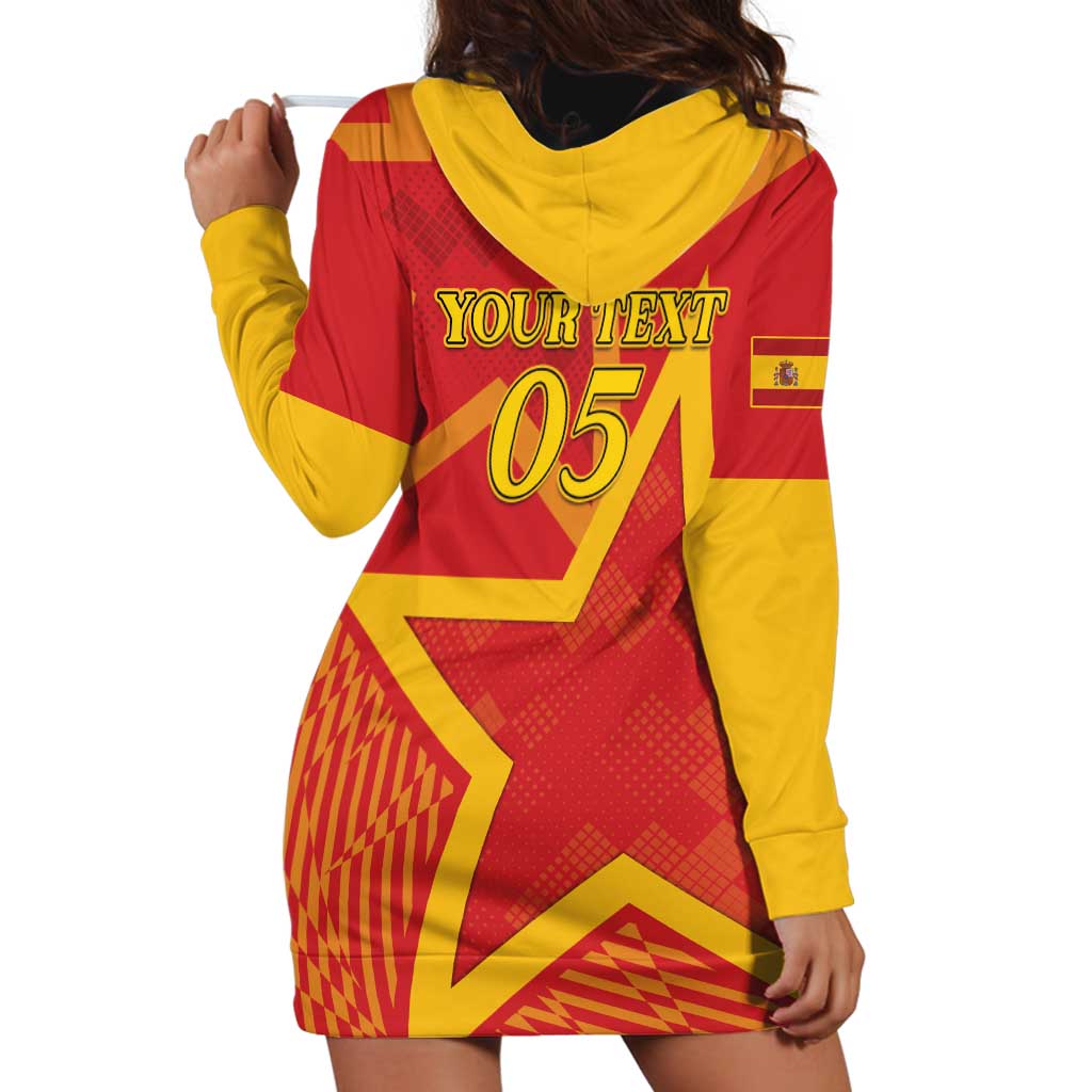 Custom Spain 2024 Football Hoodie Dress La Roja Reigns Supreme LT05 - Wonder Print Shop