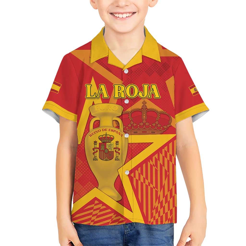 Custom Spain 2024 Football Kid Hawaiian Shirt La Roja Reigns Supreme LT05 - Wonder Print Shop