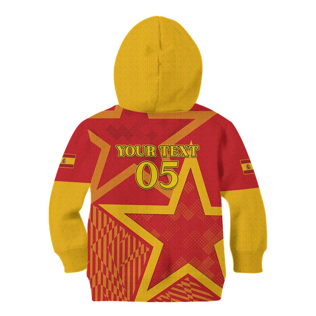 Custom Spain 2024 Football Kid Hoodie La Roja Reigns Supreme LT05 - Wonder Print Shop