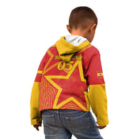 Custom Spain 2024 Football Kid Hoodie La Roja Reigns Supreme LT05 - Wonder Print Shop