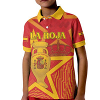 Custom Spain 2024 Football Kid Polo Shirt La Roja Reigns Supreme LT05 - Wonder Print Shop