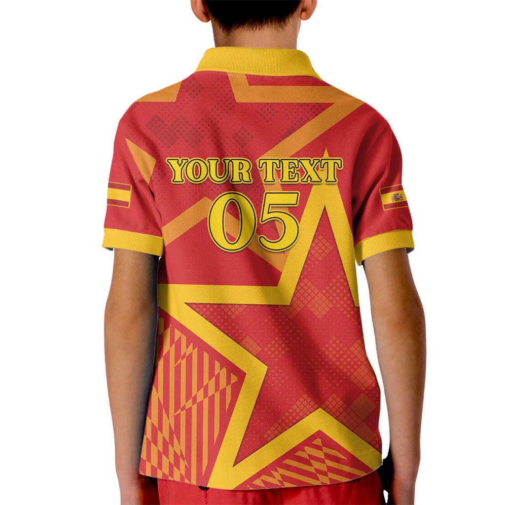 Custom Spain 2024 Football Kid Polo Shirt La Roja Reigns Supreme LT05 - Wonder Print Shop