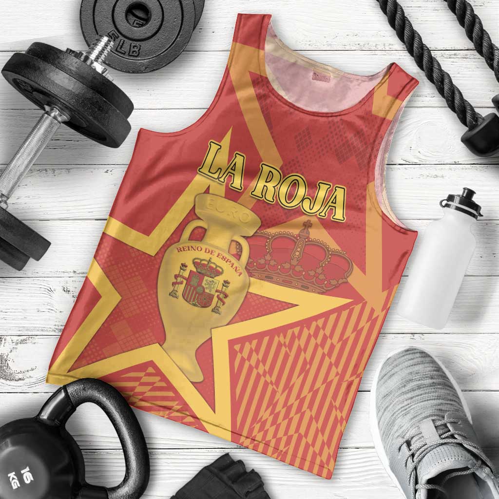 Custom Spain 2024 Football Men Tank Top La Roja Reigns Supreme LT05 - Wonder Print Shop