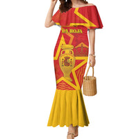 Custom Spain 2024 Football Mermaid Dress La Roja Reigns Supreme LT05 - Wonder Print Shop