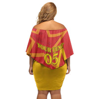 Custom Spain 2024 Football Off Shoulder Short Dress La Roja Reigns Supreme LT05 - Wonder Print Shop