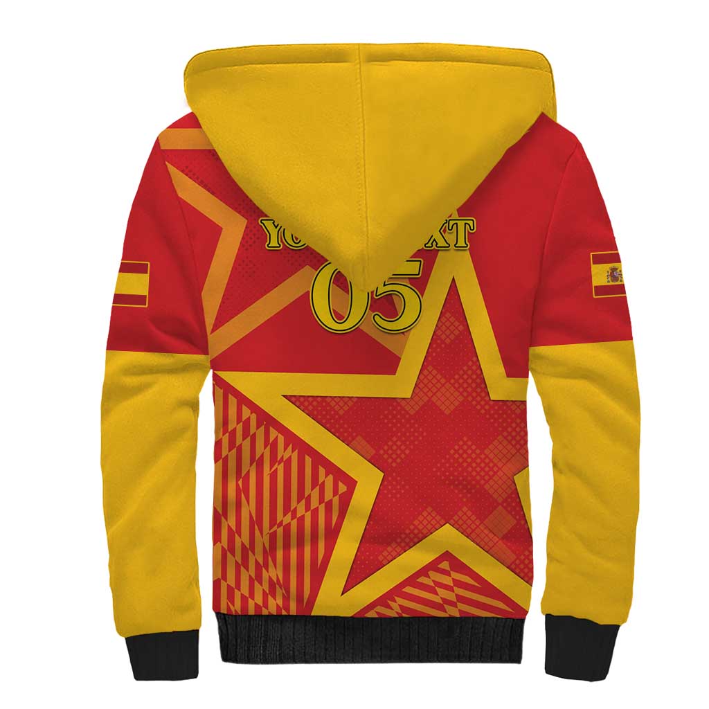 Custom Spain 2024 Football Sherpa Hoodie La Roja Reigns Supreme LT05 - Wonder Print Shop