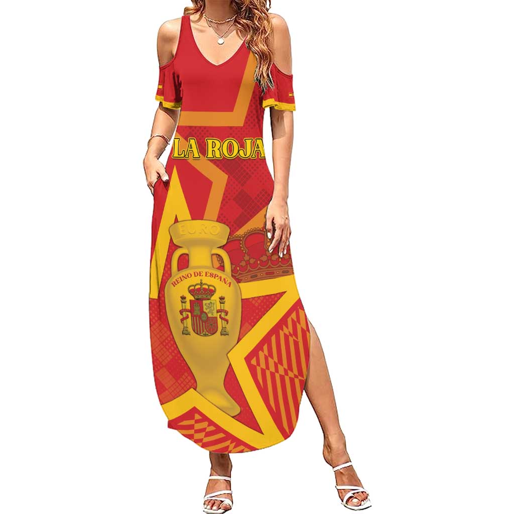 Custom Spain 2024 Football Summer Maxi Dress La Roja Reigns Supreme LT05 - Wonder Print Shop