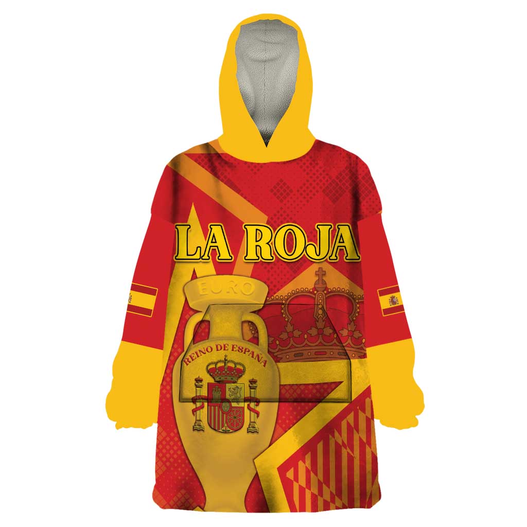Custom Spain 2024 Football Wearable Blanket Hoodie La Roja Reigns Supreme LT05 - Wonder Print Shop