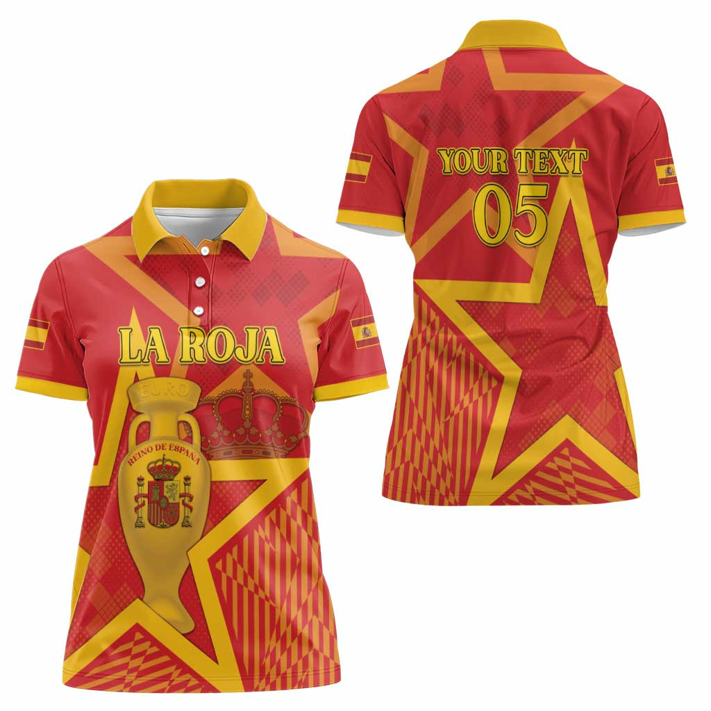 Custom Spain 2024 Football Women Polo Shirt La Roja Reigns Supreme LT05 - Wonder Print Shop