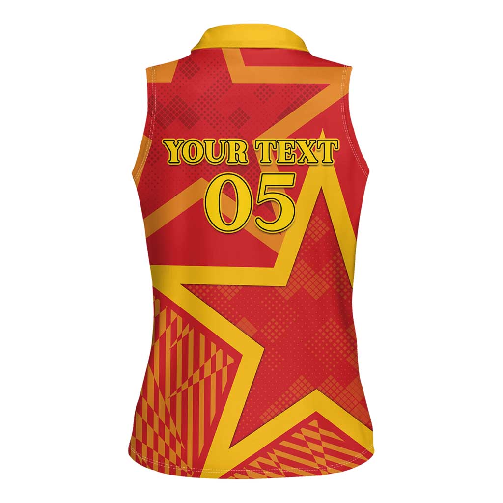 Custom Spain 2024 Football Women Sleeveless Polo Shirt La Roja Reigns Supreme LT05 - Wonder Print Shop