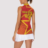 Custom Spain 2024 Football Women Sleeveless Polo Shirt La Roja Reigns Supreme LT05 - Wonder Print Shop