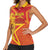 Custom Spain 2024 Football Women Sleeveless Polo Shirt La Roja Reigns Supreme LT05 - Wonder Print Shop