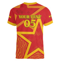 Custom Spain 2024 Football Women V-Neck T-Shirt La Roja Reigns Supreme LT05 - Wonder Print Shop